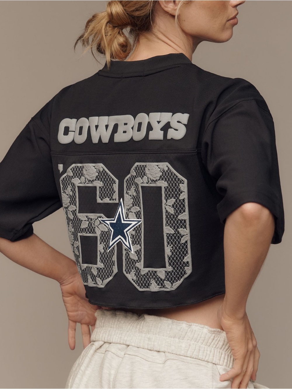 Dallas Cowboys Jersey Women’s Mitchel & Ness Short Sleeve Cropped Top Small